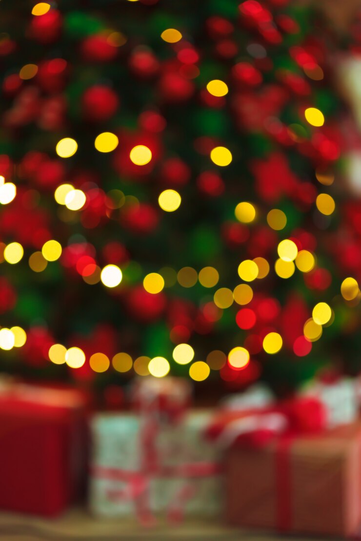 Foto bokeh de luzes de natal