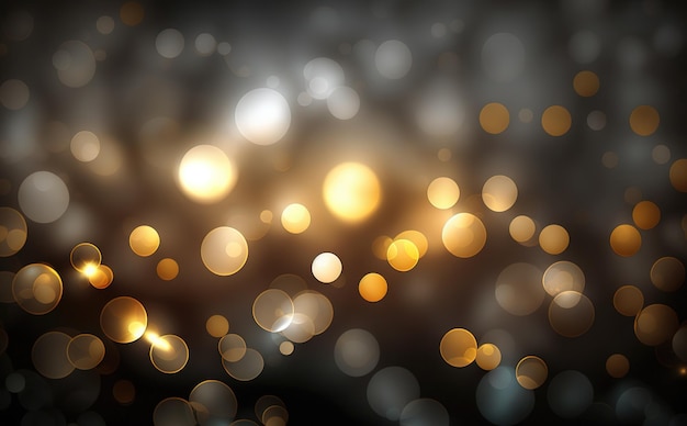 Bokeh dourado e prateado