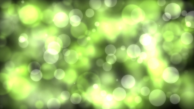 Bokeh de fondo verde con un efecto de luz borrosa