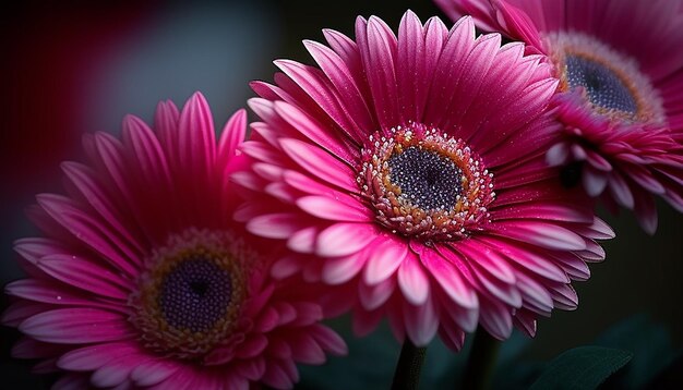 Bokeh Gerberas rosa choque altamente detalhado