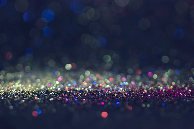 Bokeh glitter fly y luces en negro