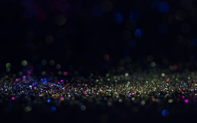 Bokeh glitter voar e luzes em preto