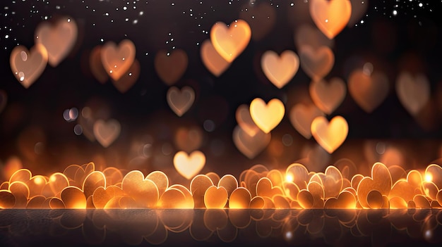 Bokeh hearts background