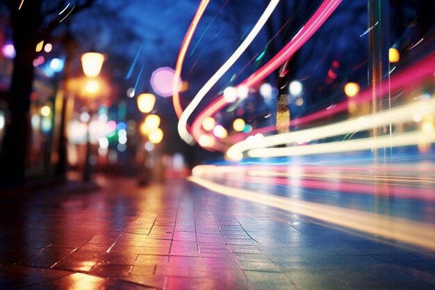 Foto bokeh y luces borrosas de la ciudad por la noche