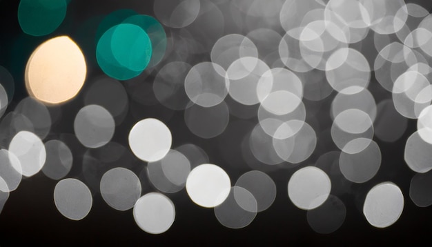 bokeh de luces en fondo negro luces blancas negras bokeh fondo bokeh brillante bokeh aislado