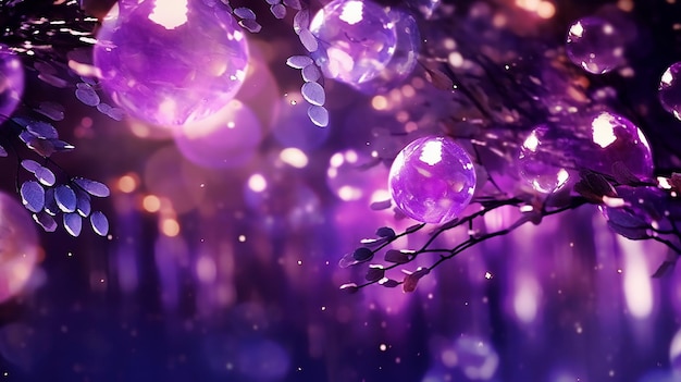 Un bokeh púrpura reluciente que crea una atmósfera encantadora y mística con su vibrante resplandor