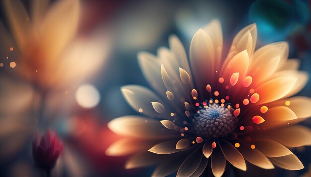 Bokeh-Schönheit mit floralem Hintergrund
