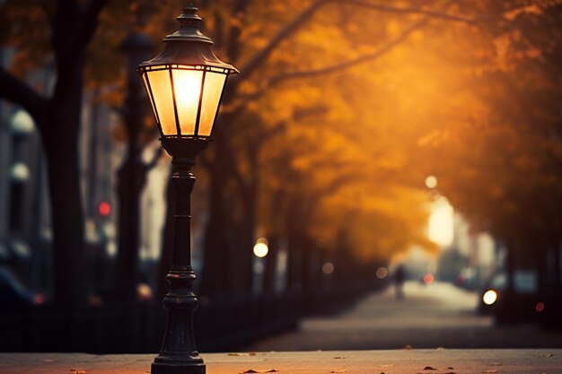 Bokeh street light fundo vintage