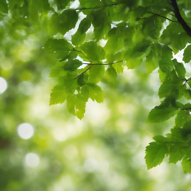 Bokeh verde natural de fondo abstracto de árbol