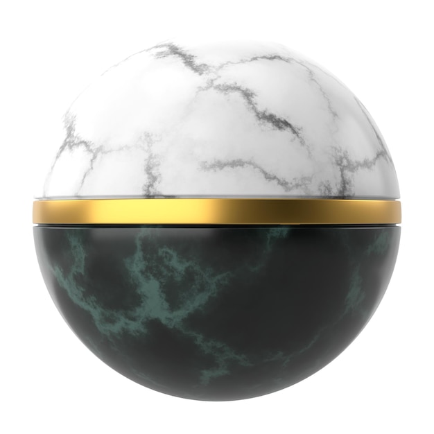 Bola 3D Bola de mármol Decoración de lujo Ilustración 3D