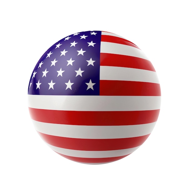Bola 3D com a bandeira dos EUA impressa em