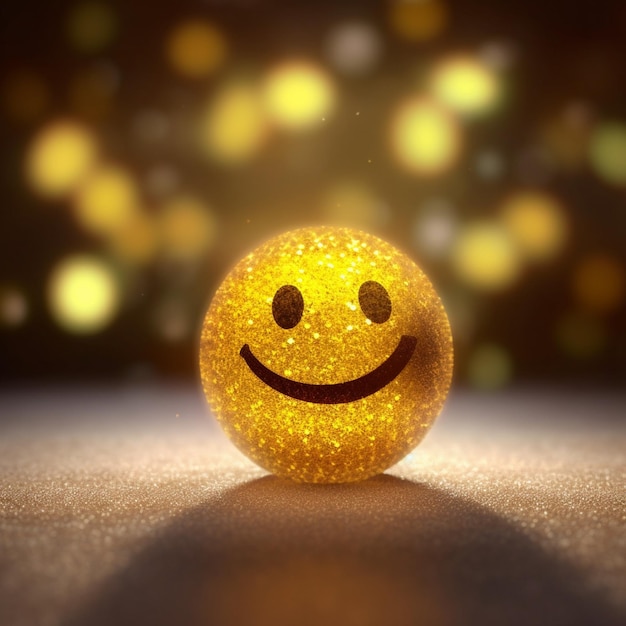 Una bola amarilla brillante con una carita sonriente.