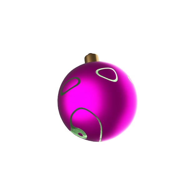 Bola de árbol de Navidad aislado sobre fondo blanco ilustración 3d