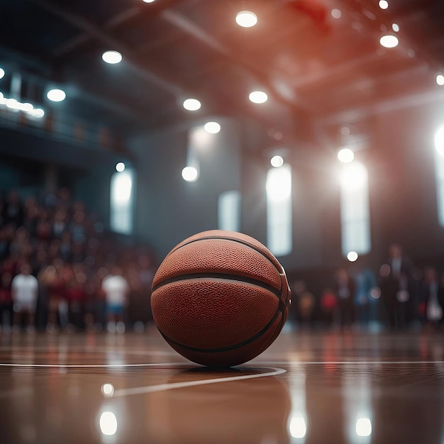 Bola de baloncesto en la cancha generativa ai