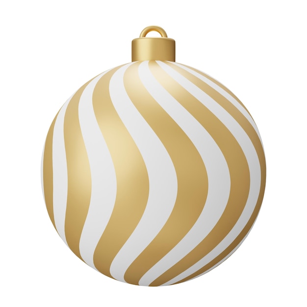 bola de bolas de Navidad ondulada Ilustración de renderizado 3D aislada en fondo blanco