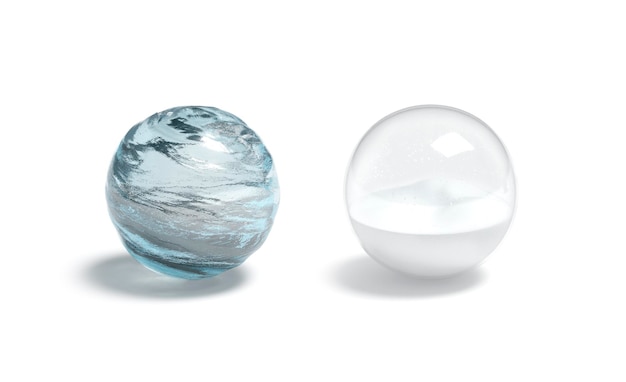 Bola de água e neve Aqua e superfície glob de neve Aq textura de forma de bola de neve azul e transparente