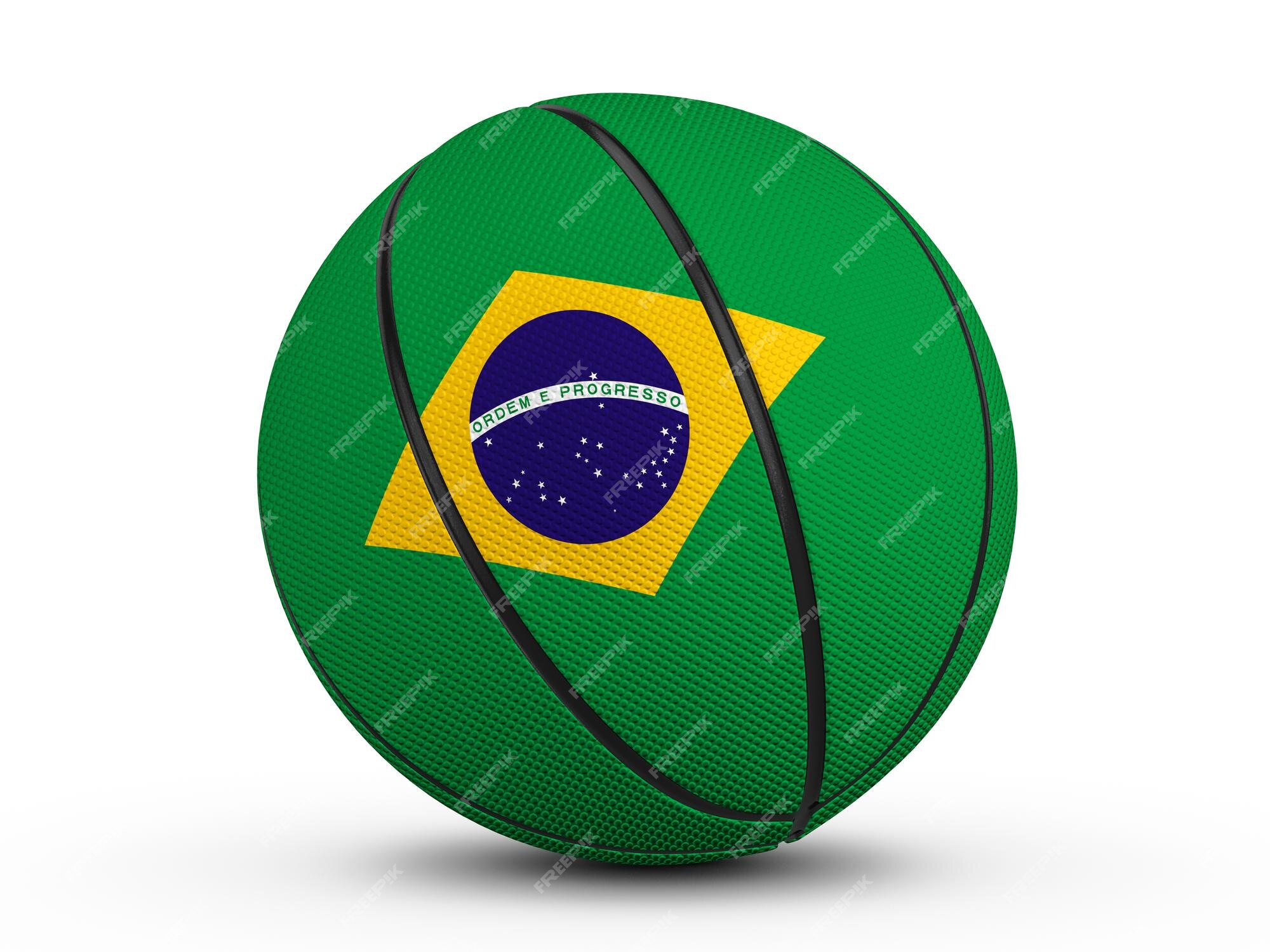 Bola de basquete bandeira do brasil