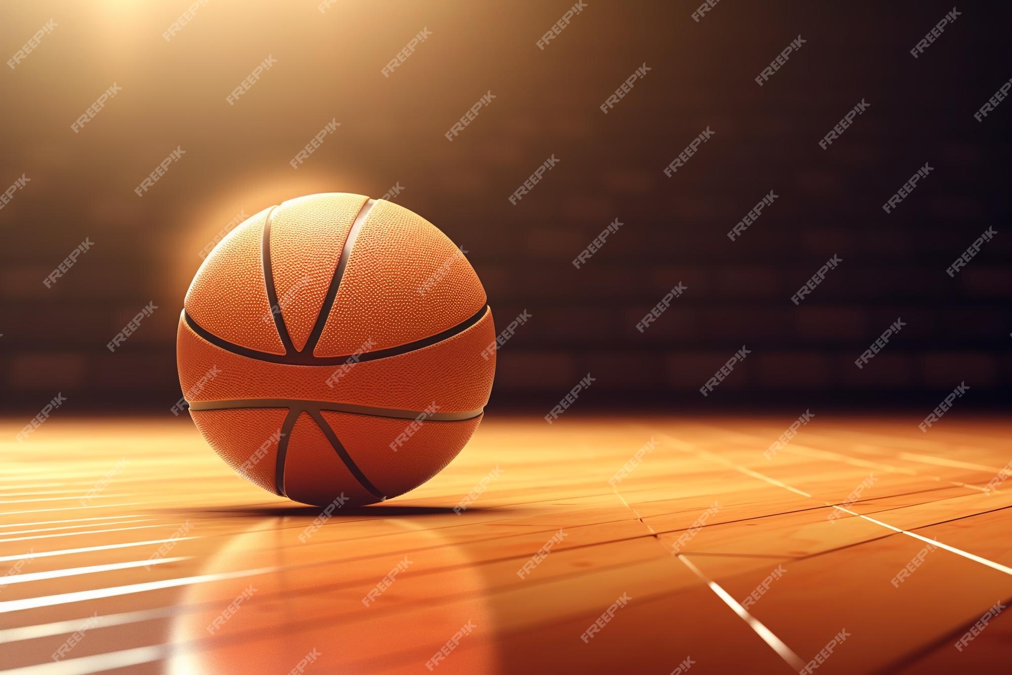 Fundo bola de basquete no chão