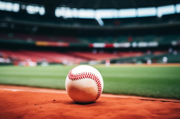 Bola de beisebol no campo de jogo no estádio IA gerativa