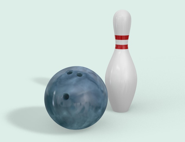 Bola de bowling e alfinete