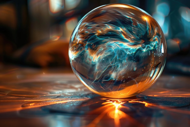 Bola de cristal com reflexo