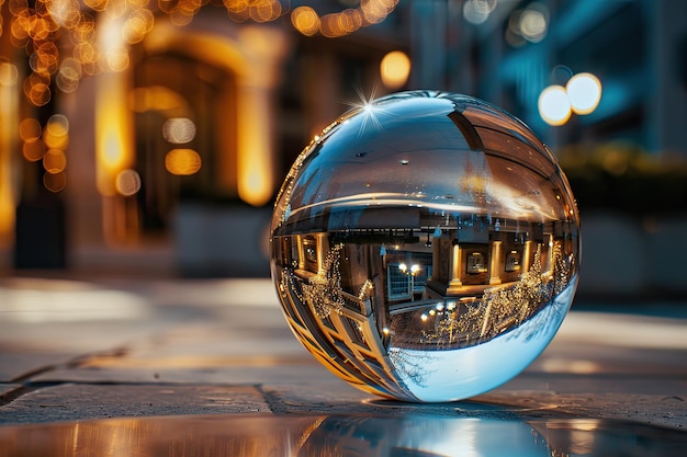 Foto bola de cristal com reflexo