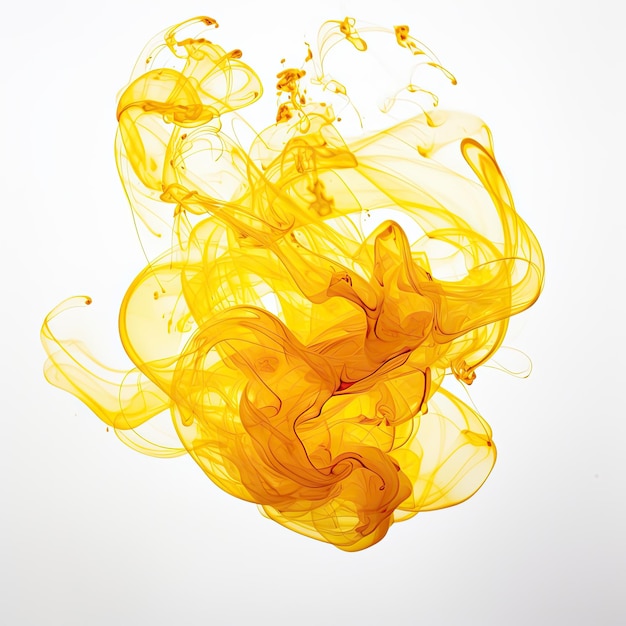 Bola de fumaça de cor amarela isolada sobre fundo branco