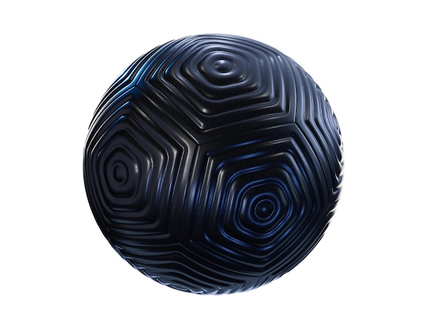 Bola de futebol 3D bola de futebal brilhante preta Renderização de aparência moderna