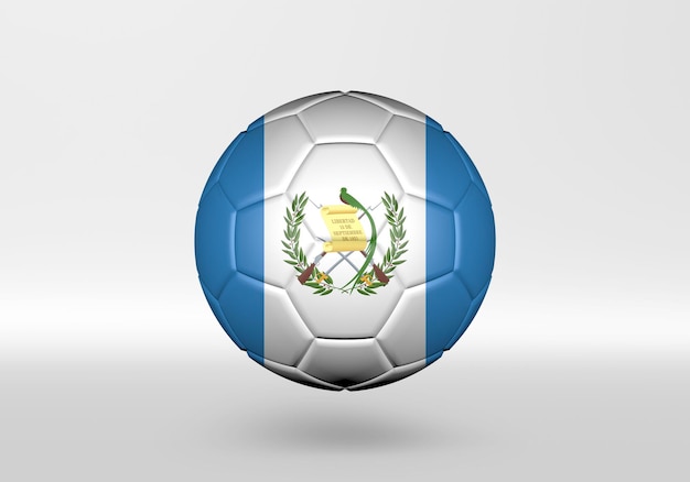 bola de futebol 3D com a bandeira da Guatemala em fundo cinza