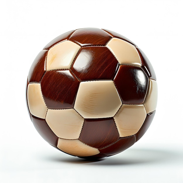 bola de futebol arafada com um padrão marrom e branco IA generativa