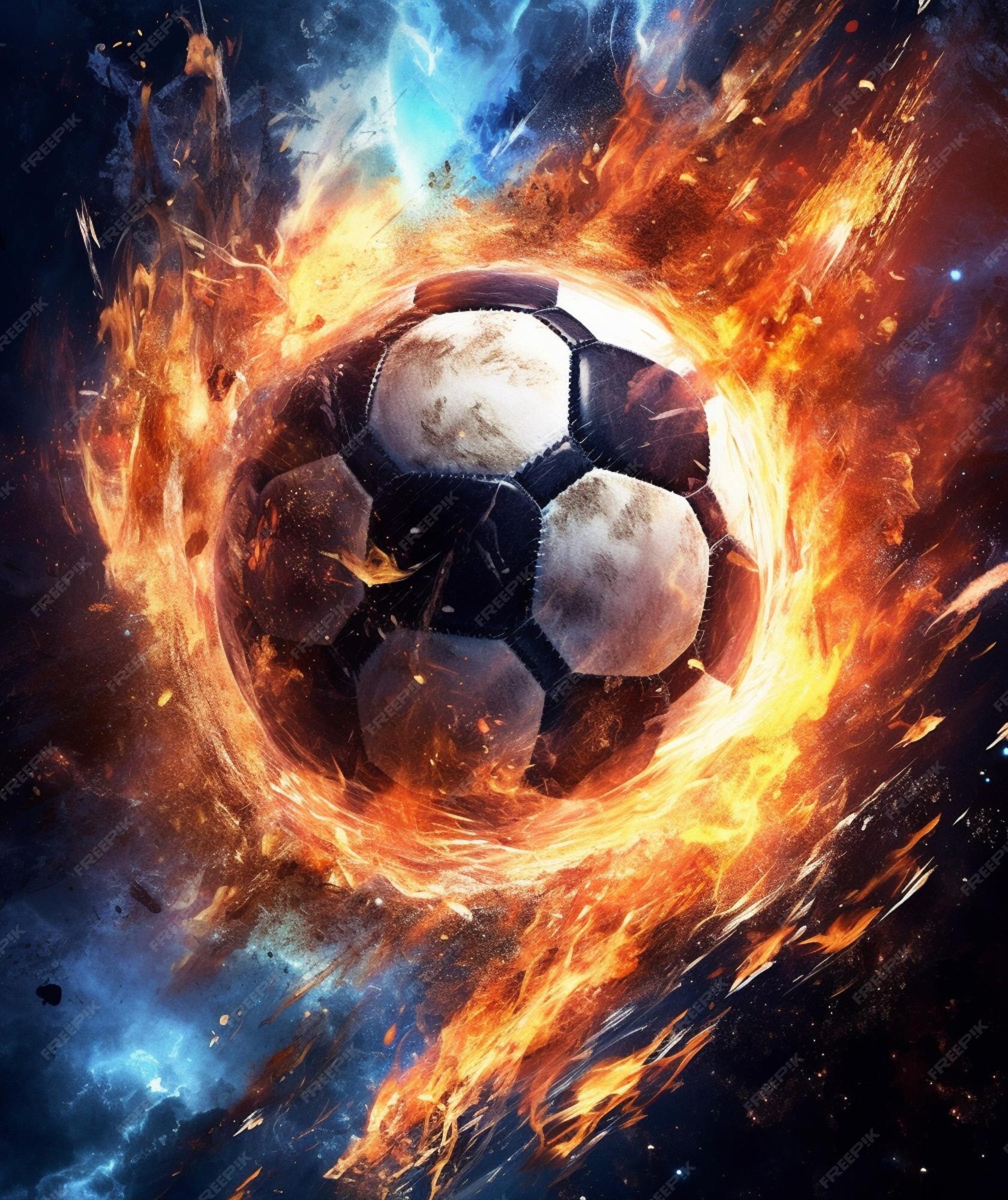 Jogo americano de futebol Fire Ice com bola esportiva de fogo e