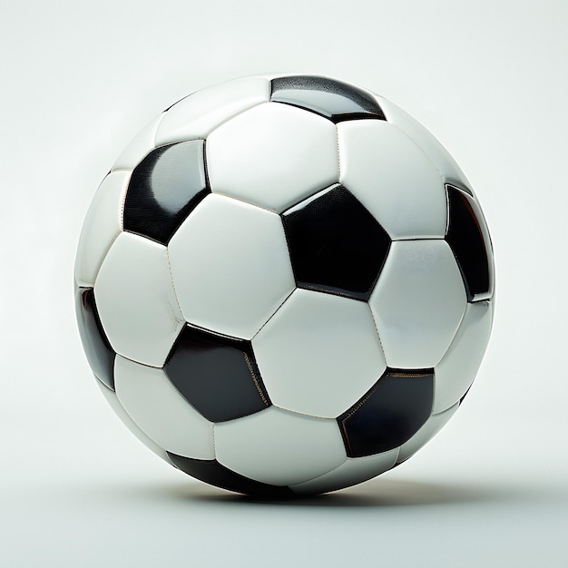 bola de futebol araffe em uma superfície branca com uma sombra AI generativa