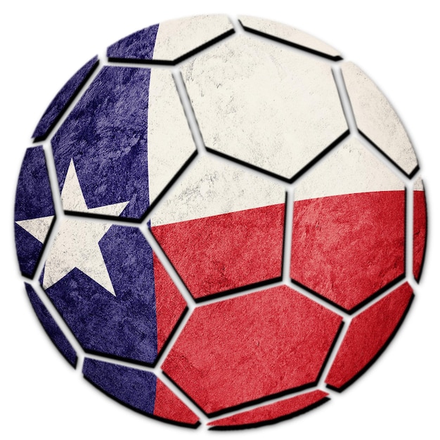 Bola de futebol bandeira nacional do Chile. Bola de futebol chilena.