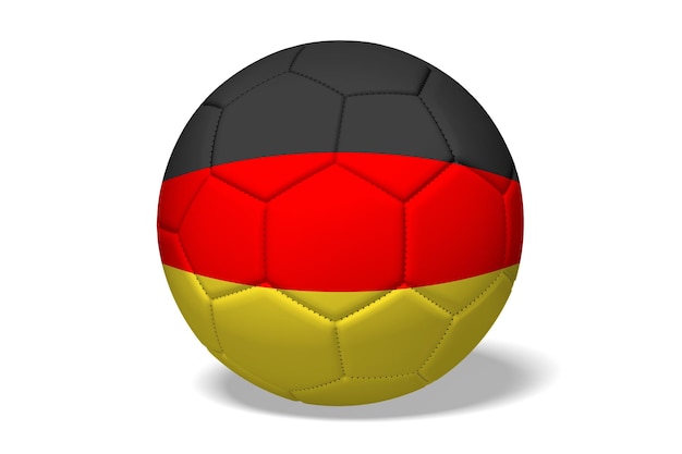 Foto bola de futebol com a bandeira nacional da ilustração 3d da alemanha