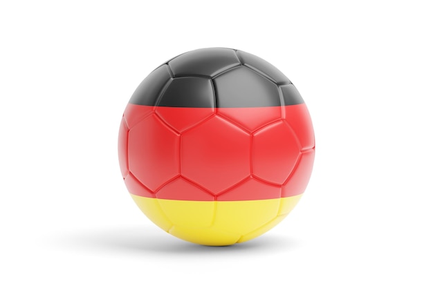 Foto bola de futebol com as cores da ilustração 3d da bandeira alemã