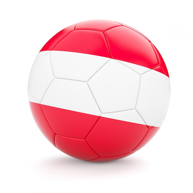 Foto bola de futebol com bandeira da áustria