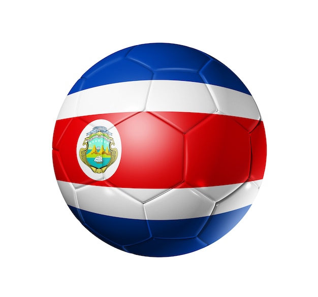 Foto bola de futebol com bandeira da costa rica