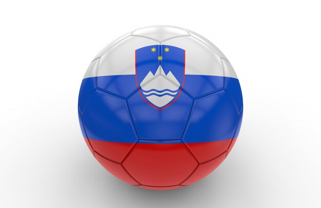 Bola de futebol com bandeira da Eslovénia