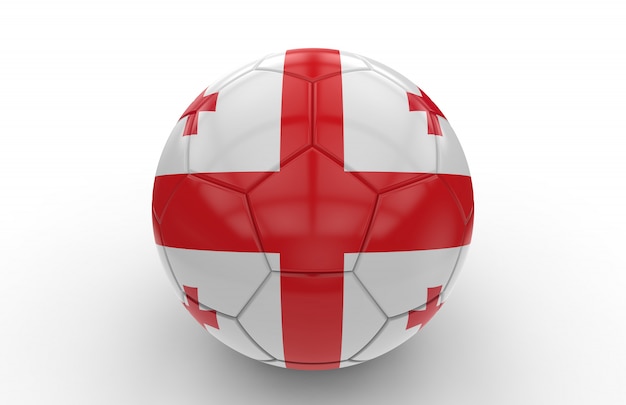 Bola de futebol com bandeira da Geórgia; Renderização em 3d