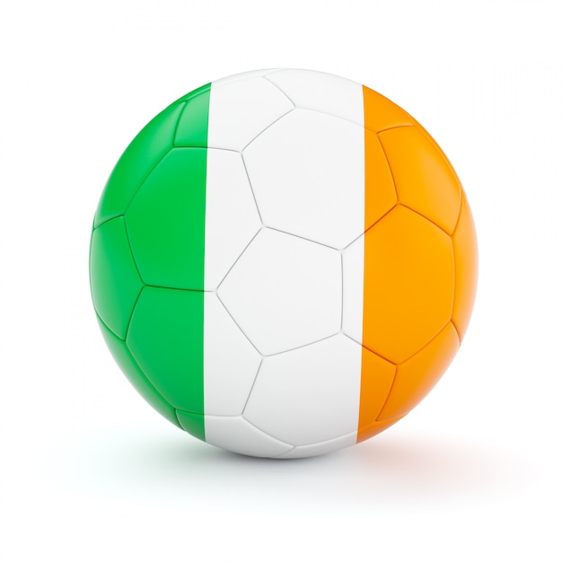 Bola de futebol com bandeira da Irlanda