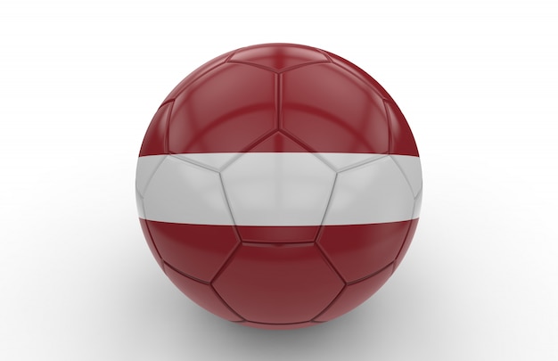 Bola de futebol com bandeira da Letónia