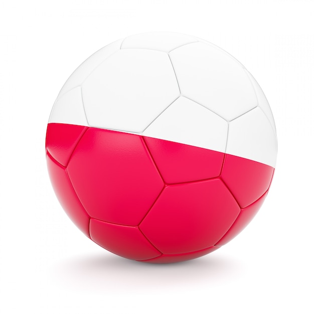 Foto bola de futebol com bandeira da polônia