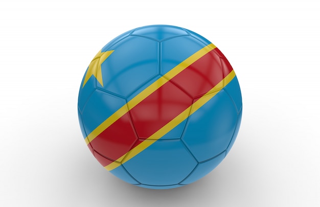 Bola de futebol com bandeira da República Democrática do Congo