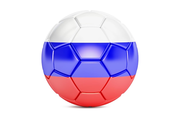 bola de futebol com bandeira da Rússia renderização em 3D