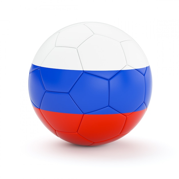 Bola de futebol com bandeira da Rússia