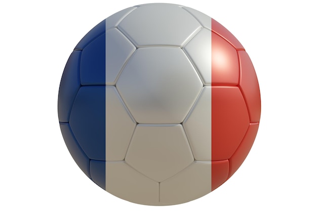 Bola de futebol com bandeira francesa isolada em branco transparente Futebol na França