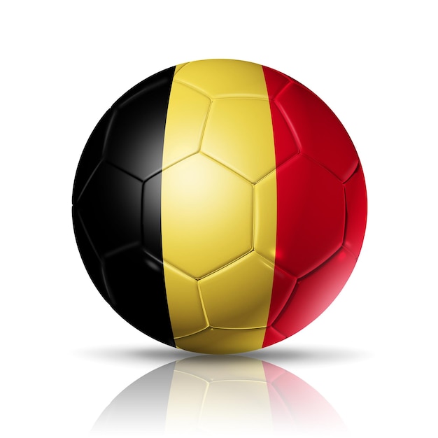 Bola de futebol de futebol com ilustração de bandeira da bélgica