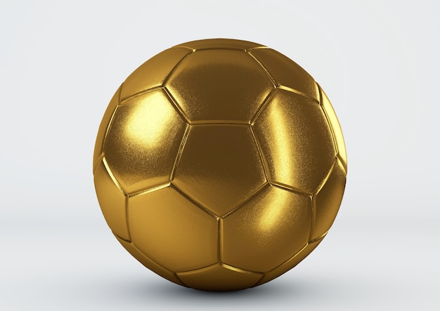 Bola de futebol dourada em branco