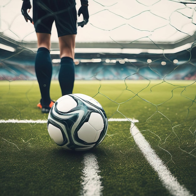 Bola de futebol e estádio