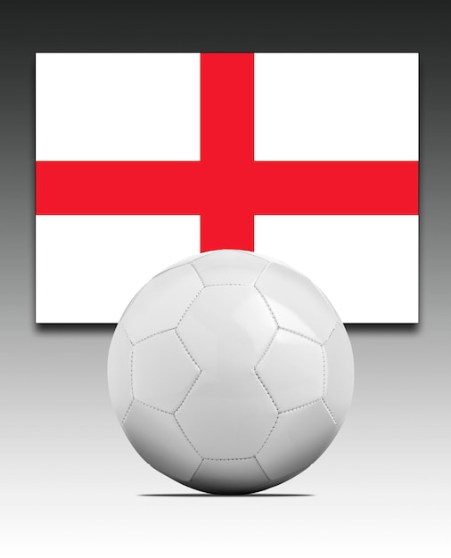 Bola de futebol em branco com a bandeira da seleção da Inglaterra